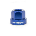 Halo 10mm alloy axle nut in anodised blue