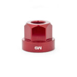 Halo 9mm alloy axle nut in anodised red